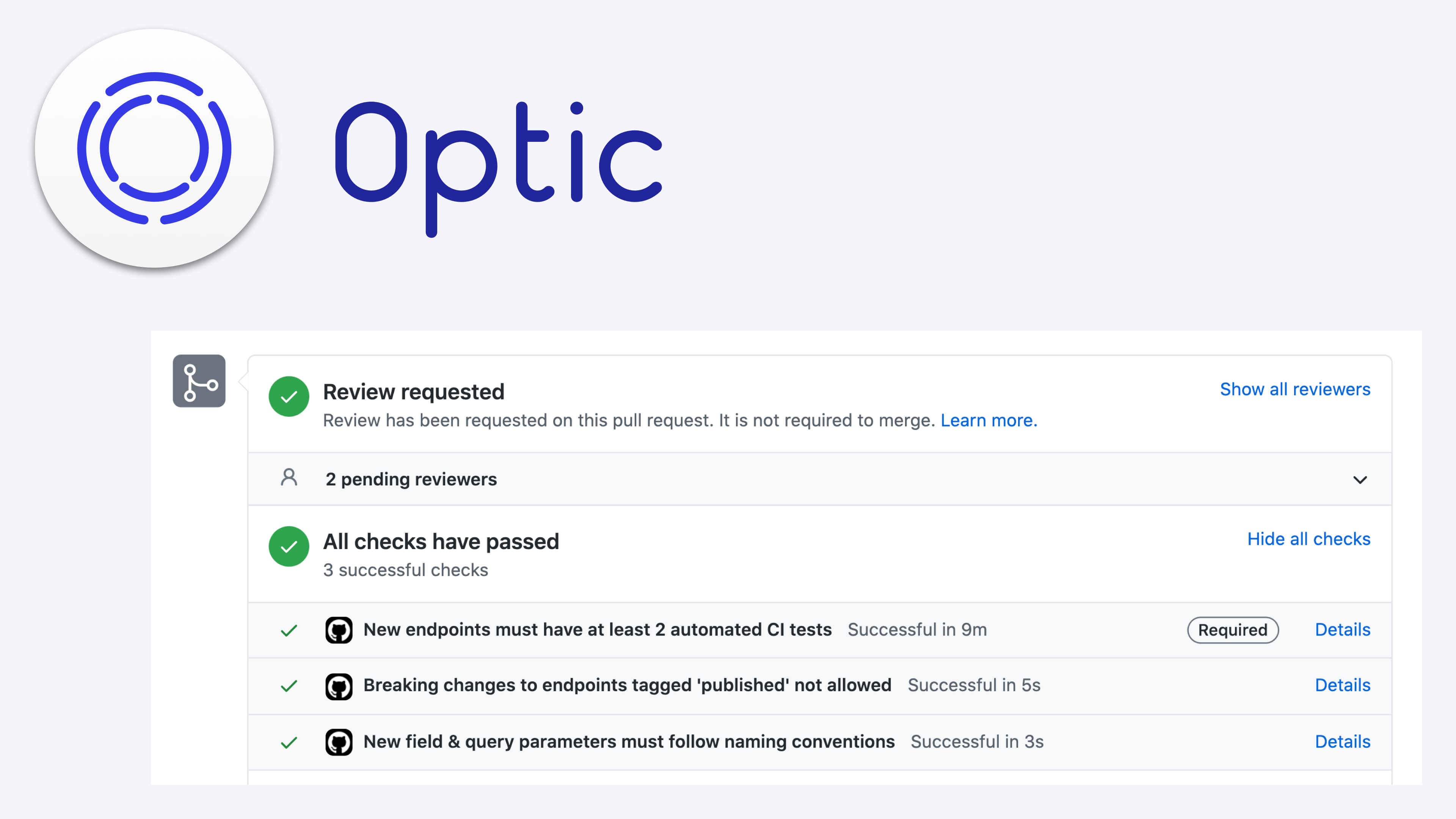 Optic changelog in GitHub